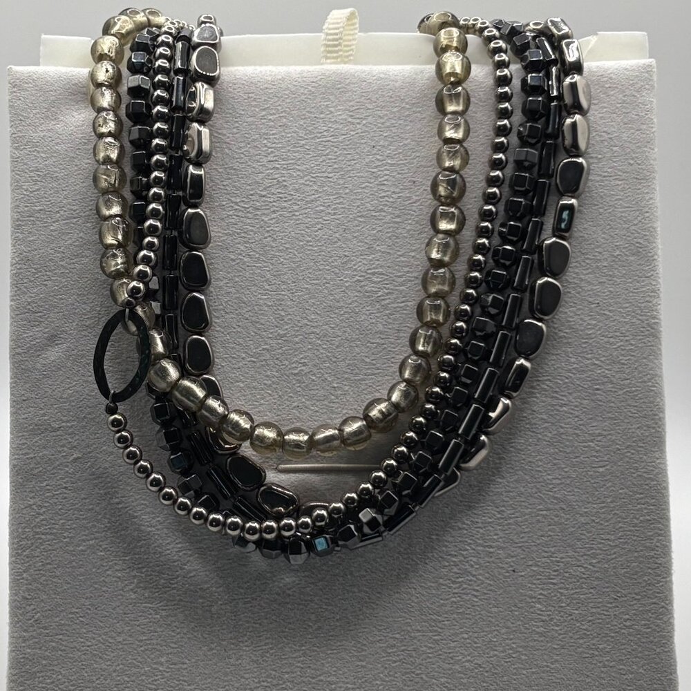 Gray Silpada Multi-Strand Necklace with Sterling Silver Accents